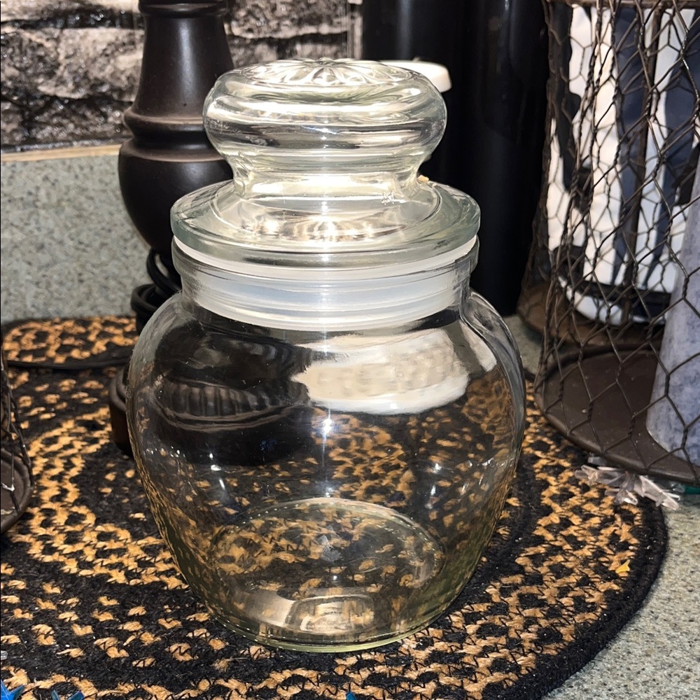 Clear Glass Storage Jar with Lid